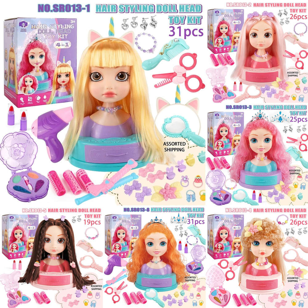 Beauty Makeup For Kids - Hair Styling Doll Head Makeup Toy