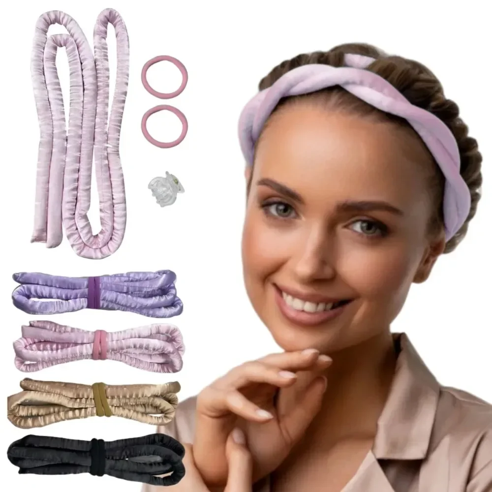 Hair Curling Wand - Heatless Curling Rod Headband Soft Hair