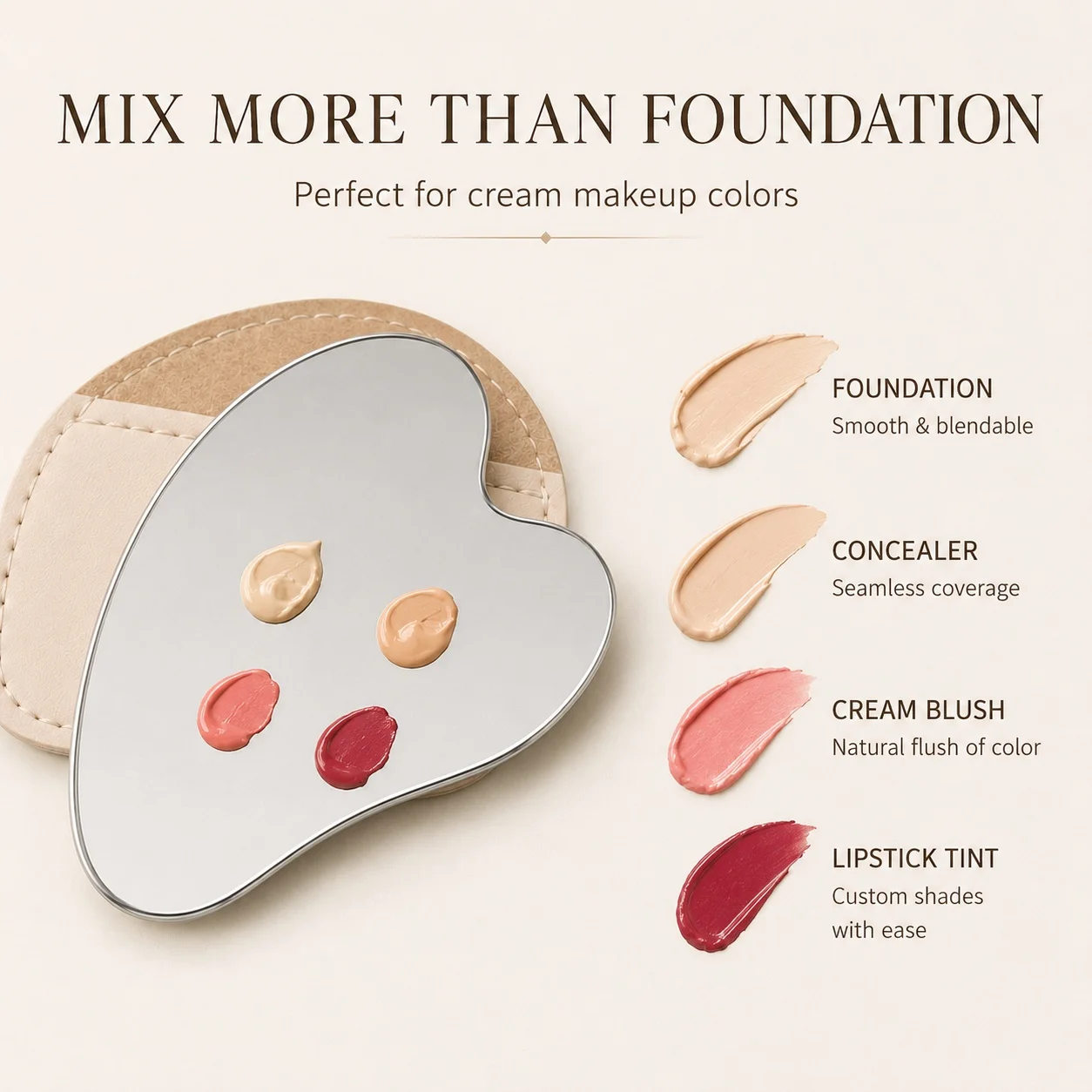 Heart Shaped Stainless Steel M - Beauty Makeup Foundation review and price
