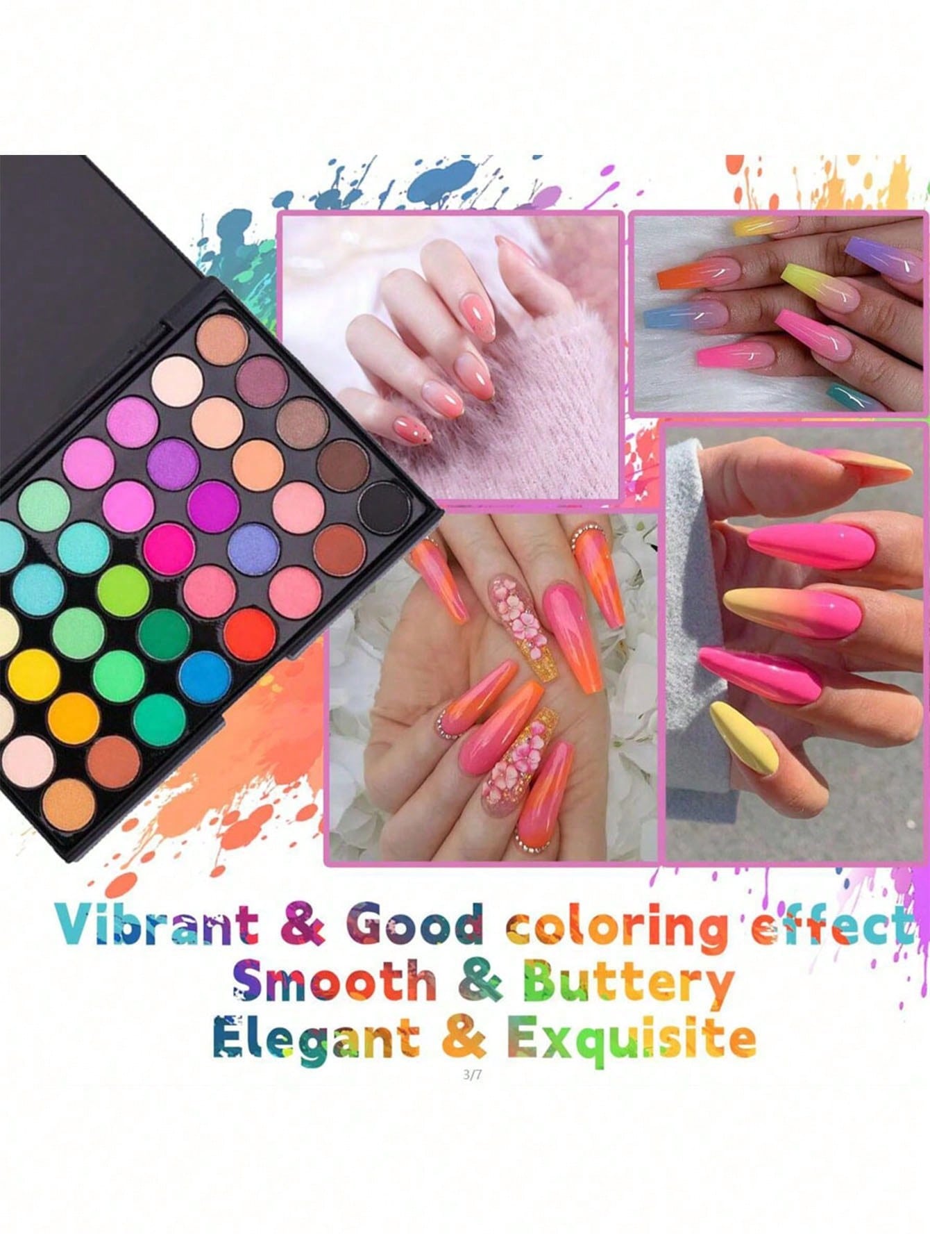 Nail Art Pigment Powder Palett - Eyeshadow Glitter Pigment review and price