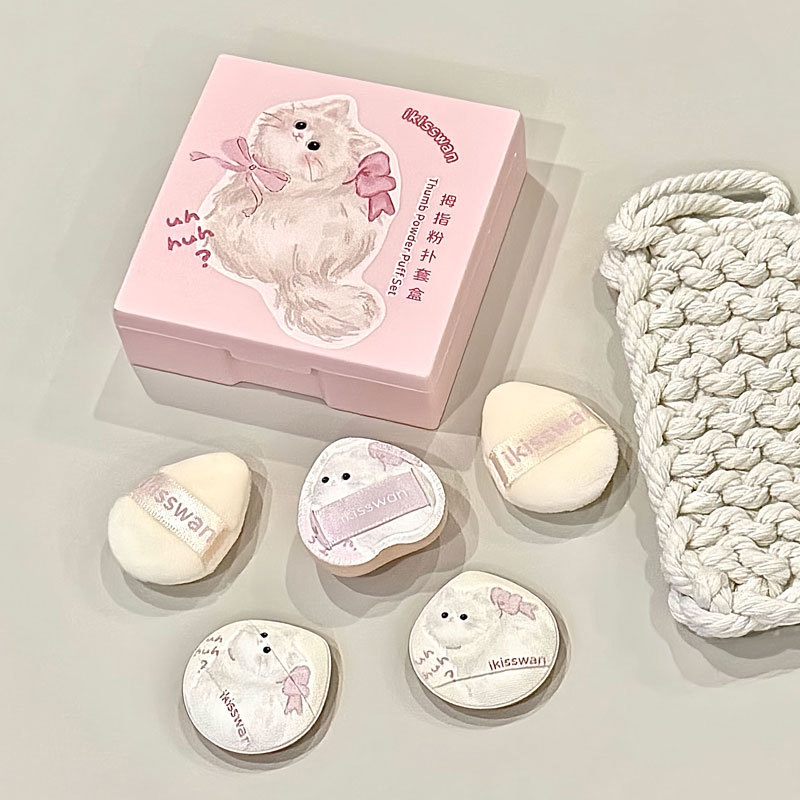 5Pcs Cute Mini Finger Puff Set - Beauty Makeup Box review and price