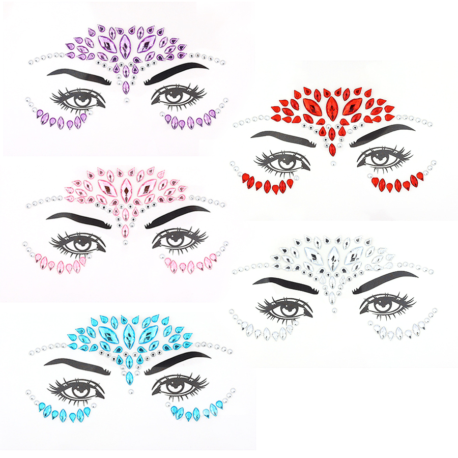 5Pcs/Set Diamond Face Stickers - Beauty Gems Makeup review and price