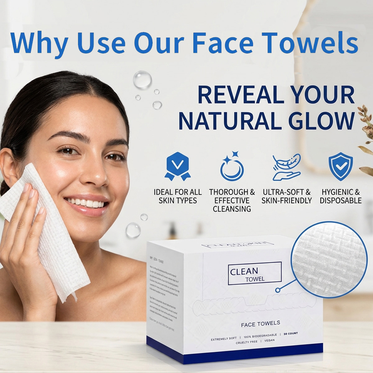50Pcs/Box Disposable Face Towe - Beauty Makeup Box review and price