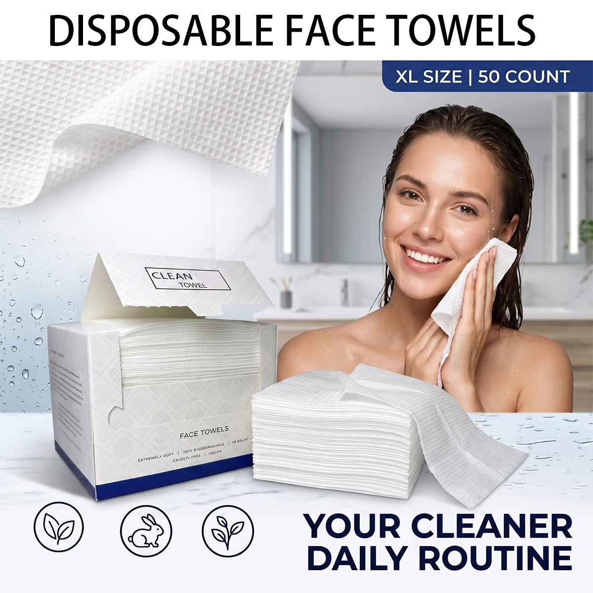50Pcs/Box Disposable Face Towe - Beauty Makeup Box review and price