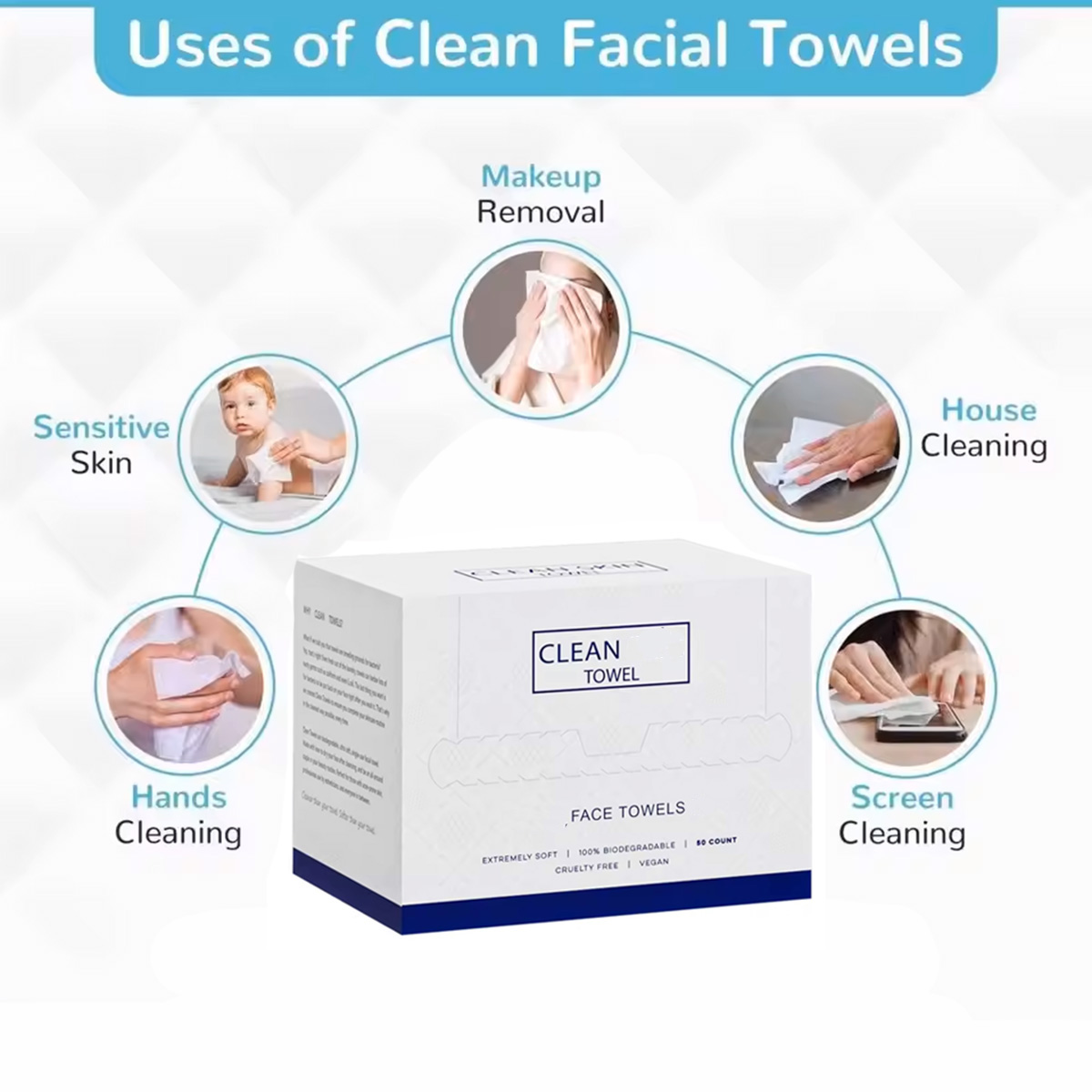 50Pcs/Box Disposable Face Towe - Beauty Makeup Box review and price