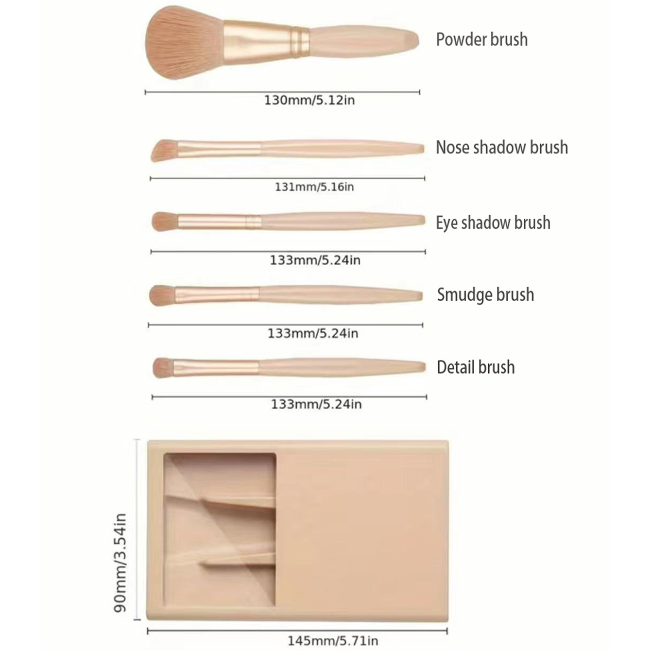 5pcs Cosmetic Brush Kit With M - Beauty Makeup Organizer review and price