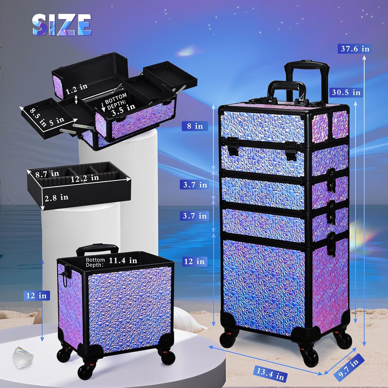 Rolling Makeup Train Case, Lar - Beauty Makeup Box review and price