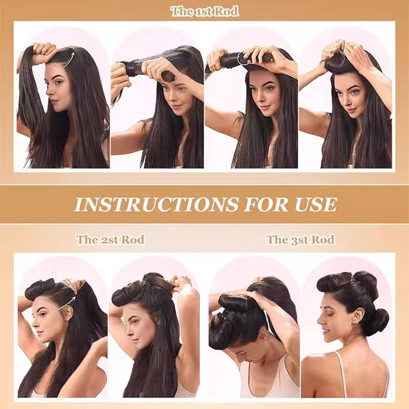 3/4pcs No Heat Hair Rollers He - Hair Curling Wand review and price