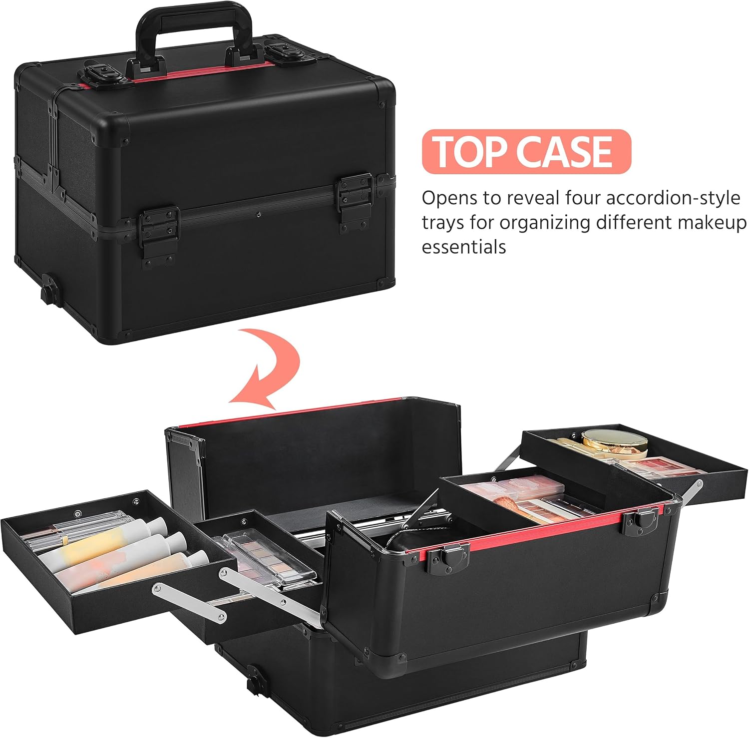 Rolling Makeup Train Case, Cos - Beauty Makeup Box review and price