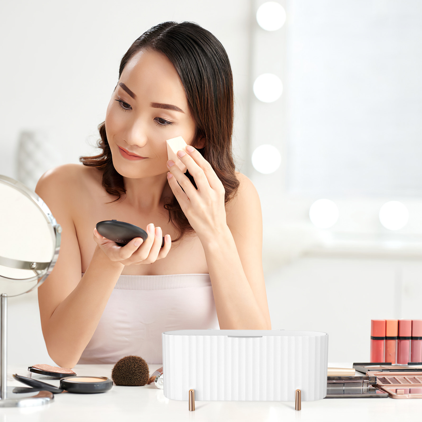 2Pcs Storage Box 3-Grid Makeup - Beauty Makeup Egg review and price