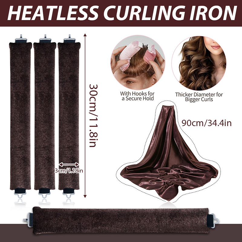 4pcs Heatless Hair Curler With - Hair Curling Wand review and price