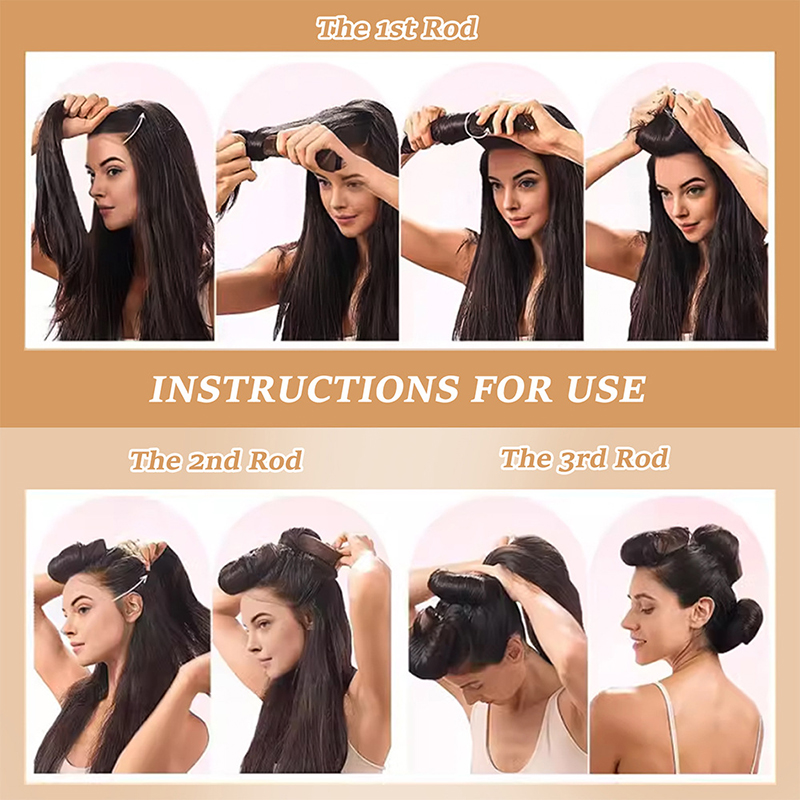 4pcs Heatless Hair Curler With - Hair Curling Wand review and price